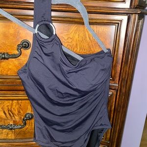 Black Michael Kors swimsuit.One shoulder Size 10.